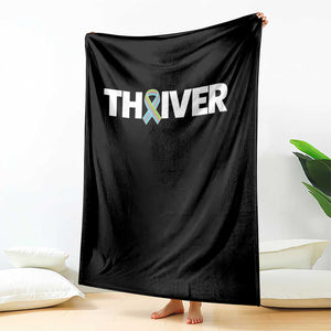 Metastatic Breast Cancer Thriver Throw Blanket Minimalist Ribbon Graphic