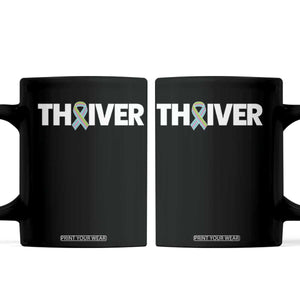 Metastatic Breast Cancer Thriver Coffee Mug Minimalist Ribbon Graphic