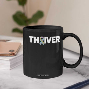 Metastatic Breast Cancer Thriver Coffee Mug Minimalist Ribbon Graphic