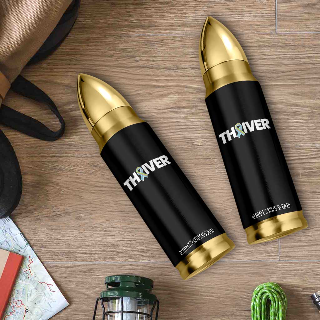 Metastatic Breast Cancer Thriver Bullet Tumbler Minimalist Ribbon Graphic
