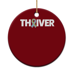 Metastatic Breast Cancer Thriver Ceramic Ornament Minimalist Ribbon Graphic