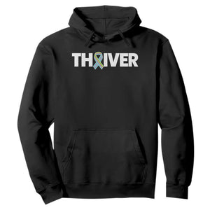 Metastatic Breast Cancer Thriver Hoodie Minimalist Ribbon Graphic