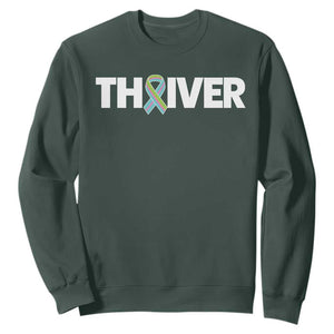 Metastatic Breast Cancer Thriver Sweatshirt Minimalist Ribbon Graphic