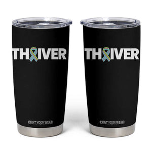 Metastatic Breast Cancer Thriver Tumbler Cup Minimalist Ribbon Graphic