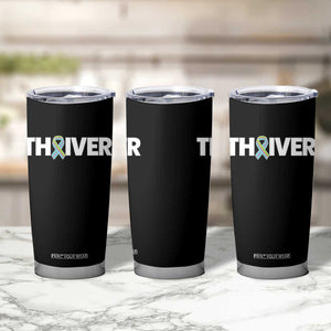 Metastatic Breast Cancer Thriver Tumbler Cup Minimalist Ribbon Graphic