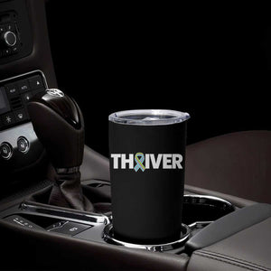 Metastatic Breast Cancer Thriver Tumbler Cup Minimalist Ribbon Graphic
