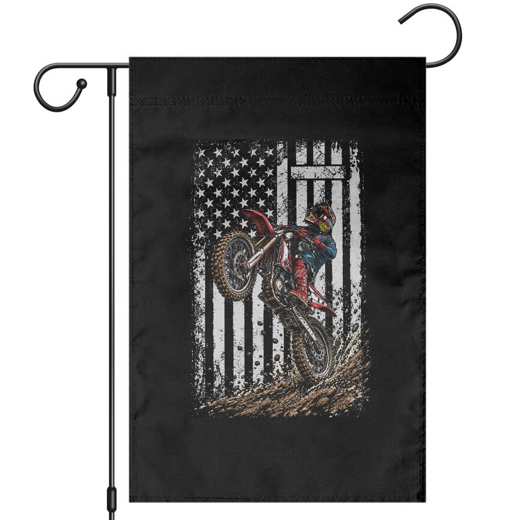 Dirt Bike Christian Cross American Flag Garden Flag Distressed Motocross Faith Off Road Motocross Wheelie