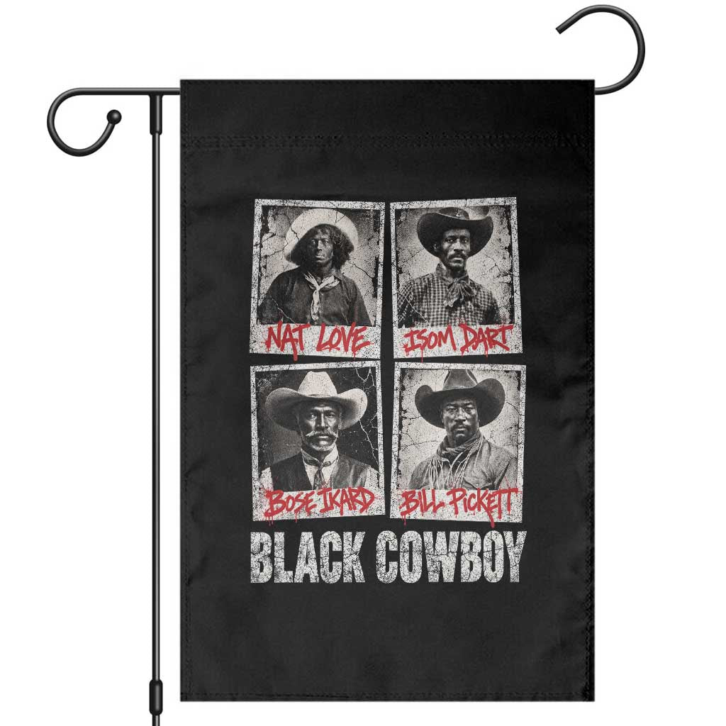Black Cowboy Western Rodeo Melanin Black History Garden Flag Nat Love Bill Pickett Vintage Graphic