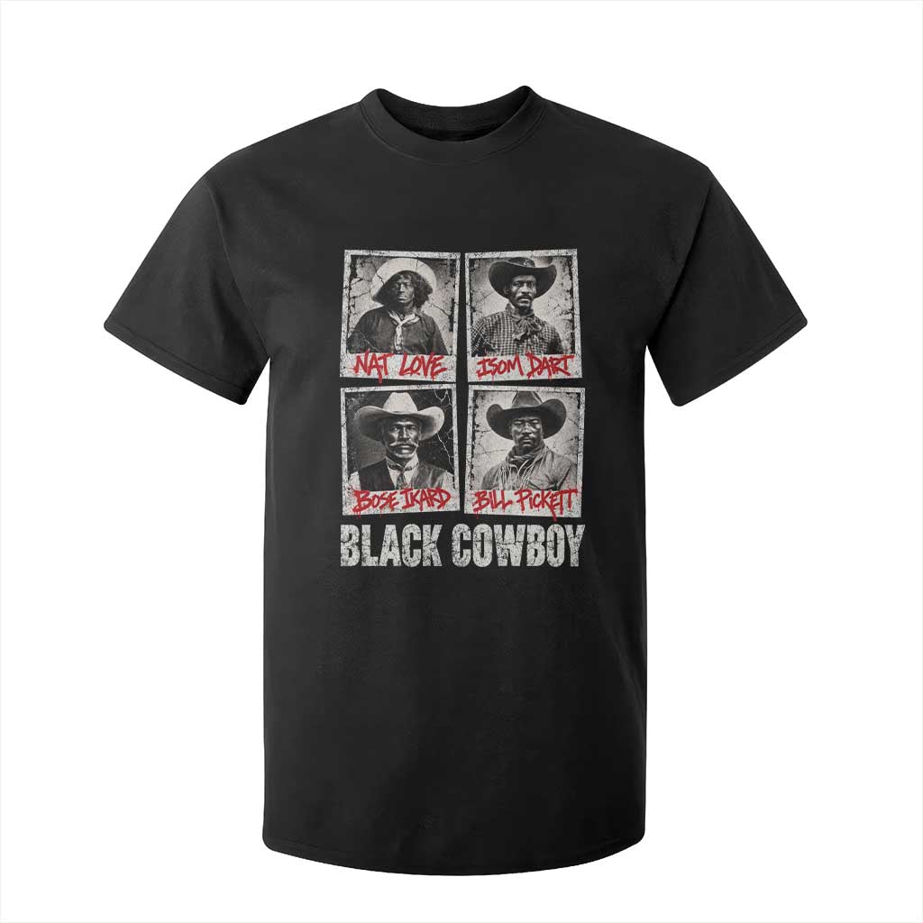 Black Cowboy Western Rodeo Melanin Black History T Shirt For Kid Nat Love Bill Pickett Vintage Graphic