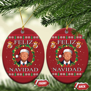 Mexico Xmas Trump Christmas Ornament Feliz Navidad Funny Trump Santa Ugly Christmas TS10 Oval Red Print Your Wear