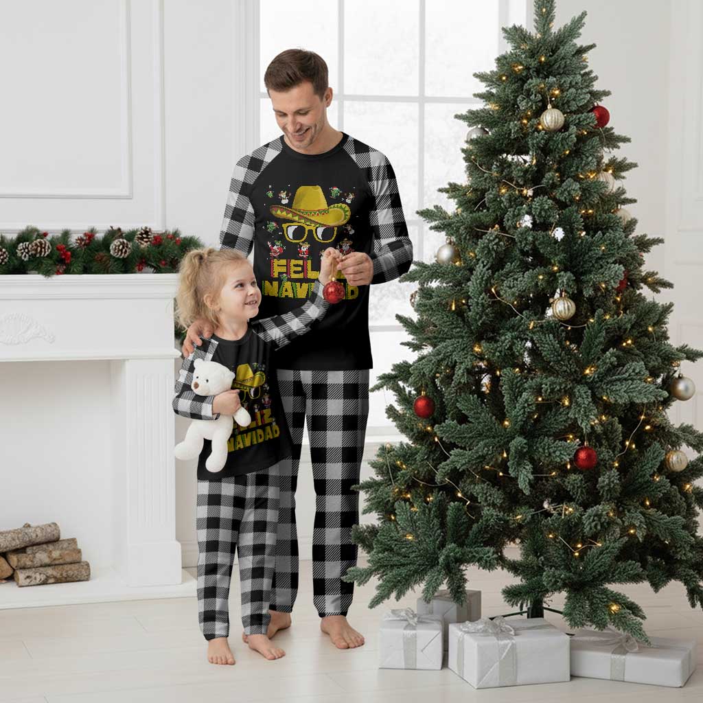 Mexico Xmas Plaid Pajama Set Feliz Navidad Sombrero TS10 White Plaid Print Your Wear