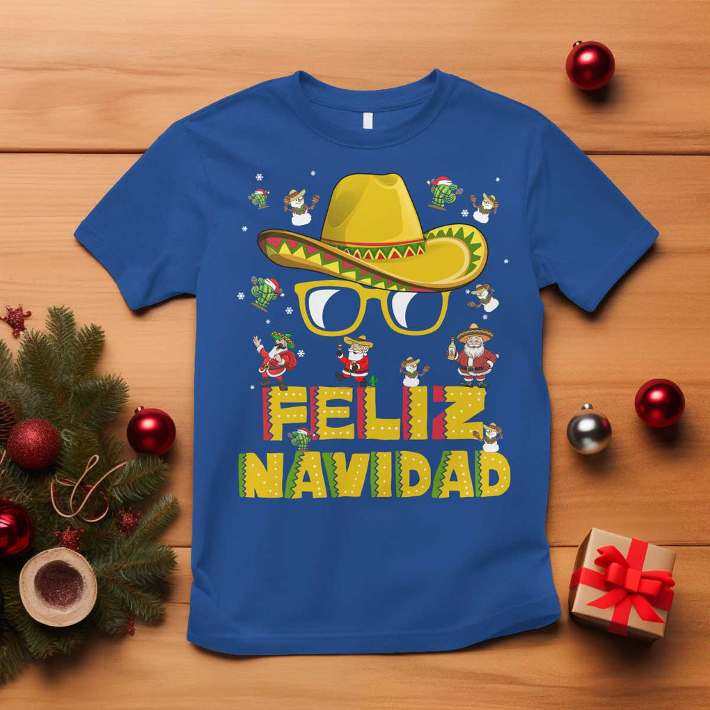 Mexico Christmas T Shirt Feliz Navidad Sombrero TS10 Royal Blue Print Your Wear