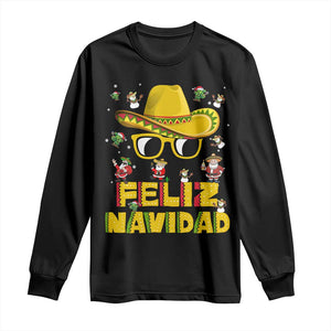 Mexico Christmas Long Sleeve Shirt Feliz Navidad Sombrero TS10 Black Print Your Wear