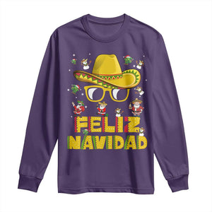 Mexico Christmas Long Sleeve Shirt Feliz Navidad Sombrero TS10 Purple Print Your Wear