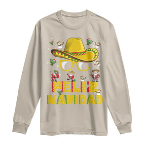 Mexico Christmas Long Sleeve Shirt Feliz Navidad Sombrero TS10 Sand Print Your Wear