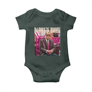 Daddy's Home Trump Pink Baby Onesie 2024 Take America Back Leopard TS10 Dark Forest Green Print Your Wear