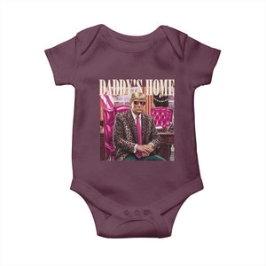 Daddy's Home Trump Pink Baby Onesie 2024 Take America Back Leopard TS10 Maroon Print Your Wear