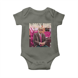 Daddy's Home Trump Pink Baby Onesie 2024 Take America Back Leopard TS10 Military Green Print Your Wear