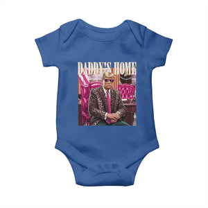 Daddy's Home Trump Pink Baby Onesie 2024 Take America Back Leopard TS10 Royal Blue Print Your Wear