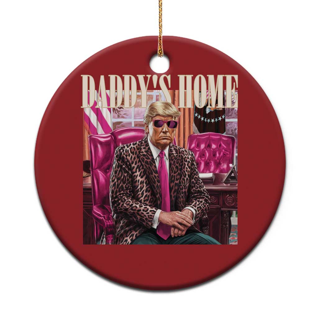 Daddy's Home Trump Pink Christmas Ornament 2024 Take America Back Leopard TS10 Print Your Wear