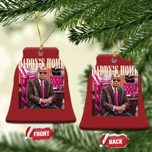 Daddy's Home Trump Pink Christmas Ornament 2024 Take America Back Leopard TS10 Bell Flake Red Print Your Wear