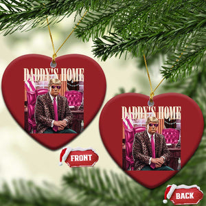 Daddy's Home Trump Pink Christmas Ornament 2024 Take America Back Leopard TS10 Heart Red Print Your Wear