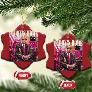 Daddy's Home Trump Pink Christmas Ornament 2024 Take America Back Leopard TS10 Snow Flake Red Print Your Wear