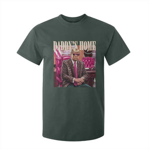 Daddy's Home Trump Pink T Shirt For Kid 2024 Take America Back Leopard TS10 Dark Forest Green Print Your Wear