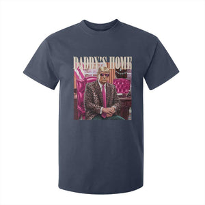 Daddy's Home Trump Pink T Shirt For Kid 2024 Take America Back Leopard TS10 Navy Print Your Wear