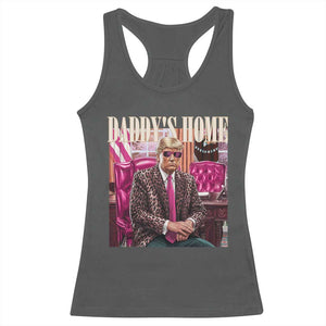 Daddy's Home Trump Pink Racerback Tank Top 2024 Take America Back Leopard TS10 Dark Heather Print Your Wear