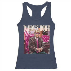 Daddy's Home Trump Pink Racerback Tank Top 2024 Take America Back Leopard TS10 Navy Print Your Wear