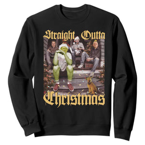 Humorous Trump Christmas Sweatshirt Straight Outta Xmas Movie TS10 Black Print Your Wear
