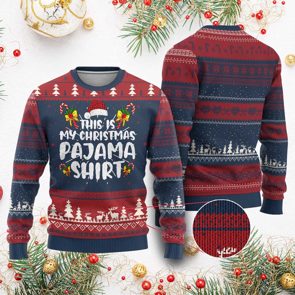 Funny Ugly Christmas Sweater This Is My Christmas Pajama Shirt TS10 Burgundy Print Your Wear