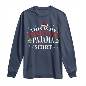 Funny Christmas Pajama Long Sleeve Shirt PJ PJS for Family TS10 Navy Print Your Wear