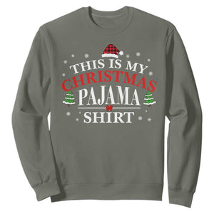 Funny Christmas Pajama Sweatshirt PJ PJS for Family TS10 Military Green Print Your Wear