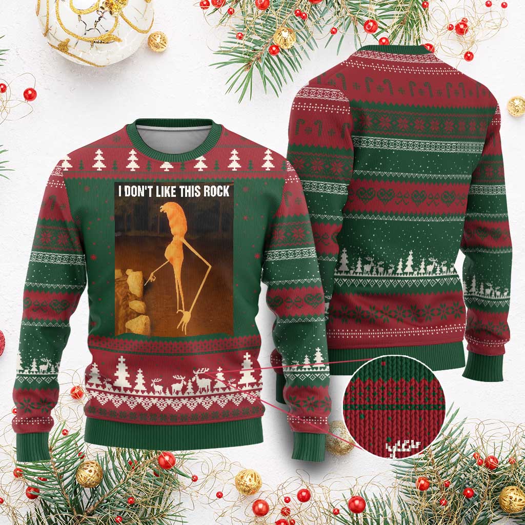 Marcus The Worm Xmas Ugly Christmas Sweater I Don't Like This Rock Funny Meme TS10 Red Green Print Your Wear