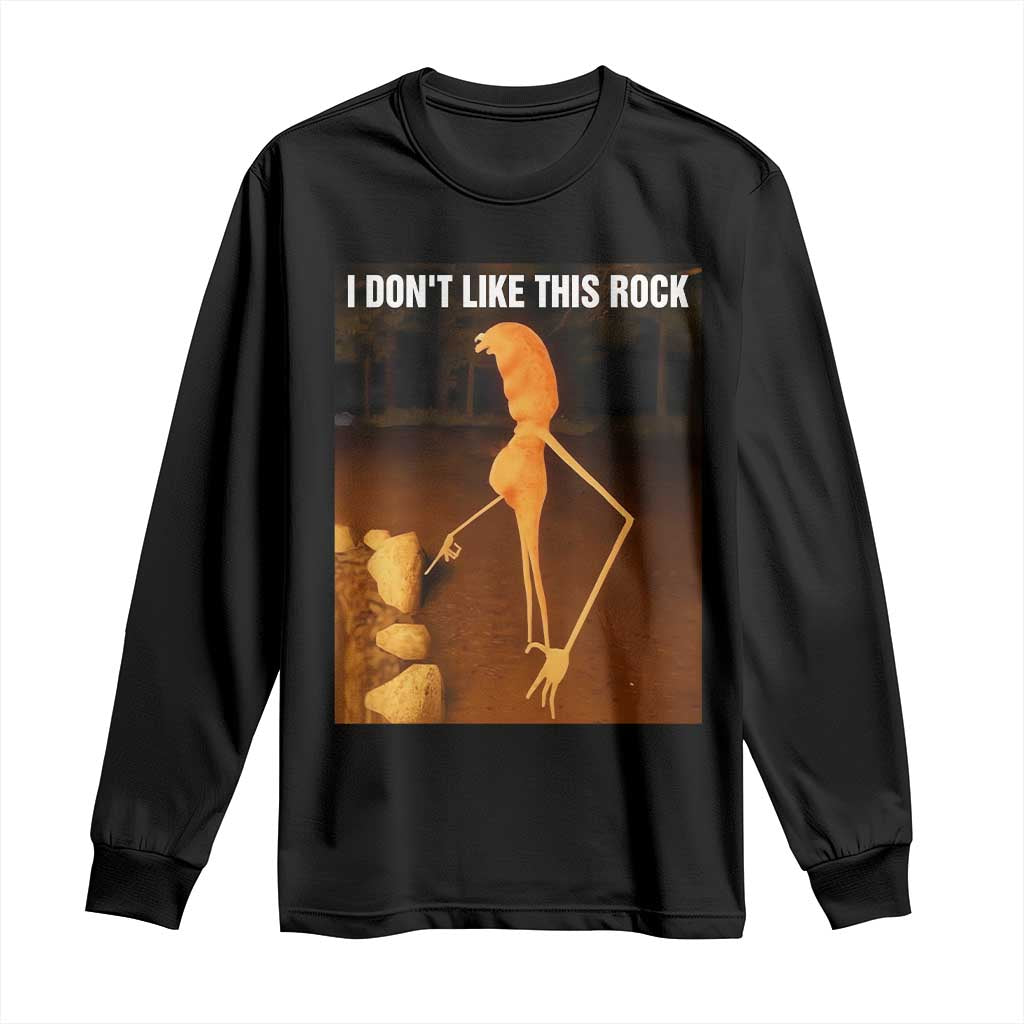 Marcus The Worm Christmas Long Sleeve Shirt I Don't Like This Rock Funny Meme TS10 Black Print Your Wear