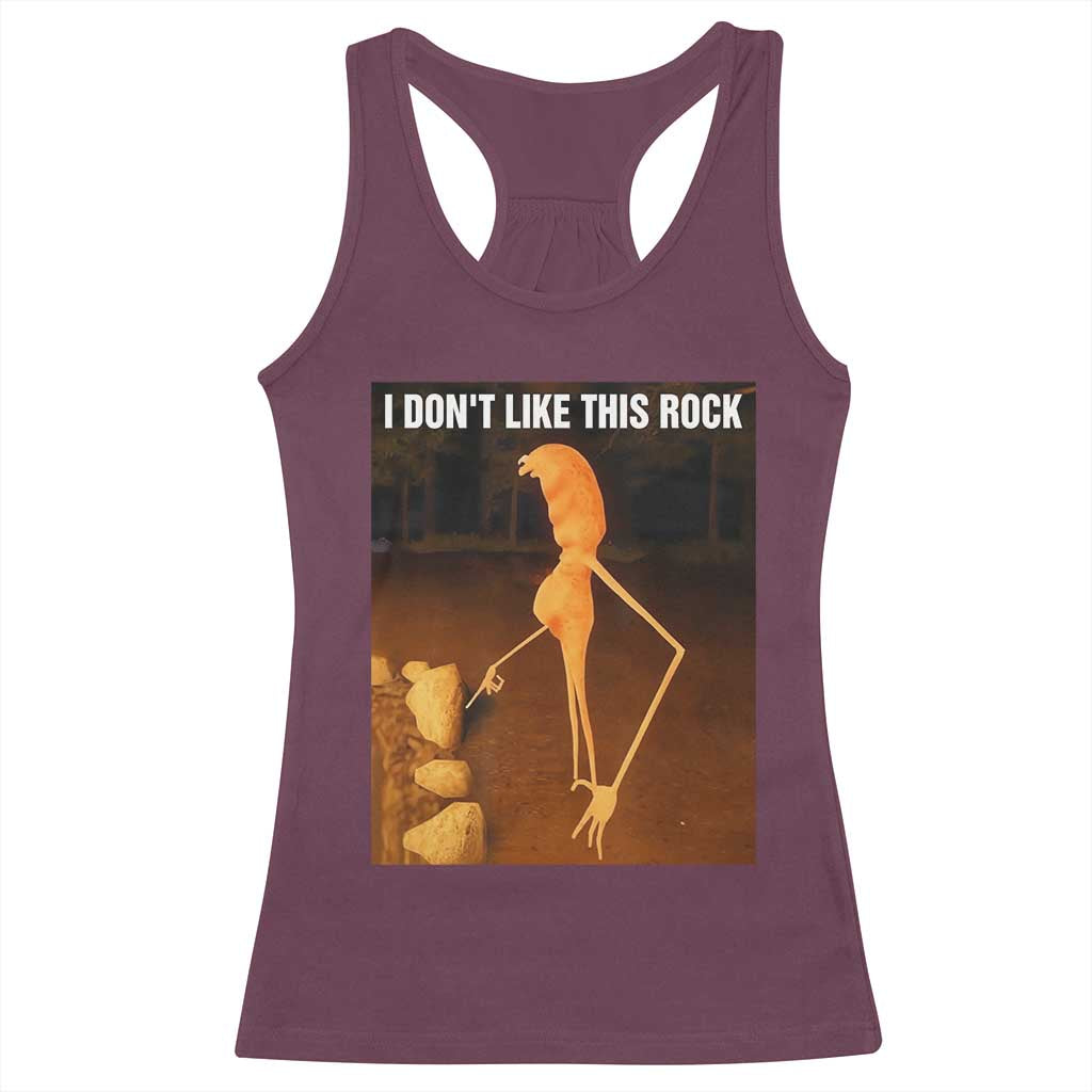 Marcus The Worm Christmas Racerback Tank Top I Don't Like This Rock Funny Meme TS10 Maroon Print Your Wear