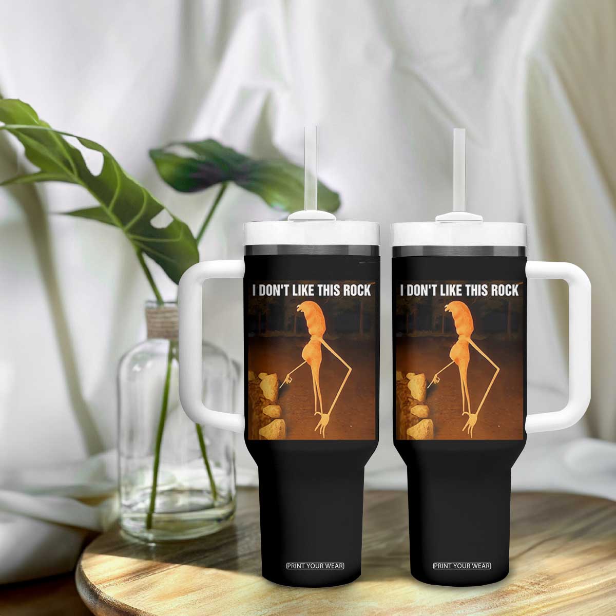 Marcus The Worm Christmas Tumbler With Handle I Don't Like This Rock Funny Meme TS10 Print Your Wear