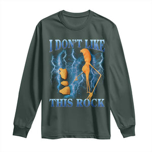 Funny Christmas Marcus The Worm Long Sleeve Shirt I Don't Like This Rock Brain Rot TS10 Dark Forest Green Print Your Wear