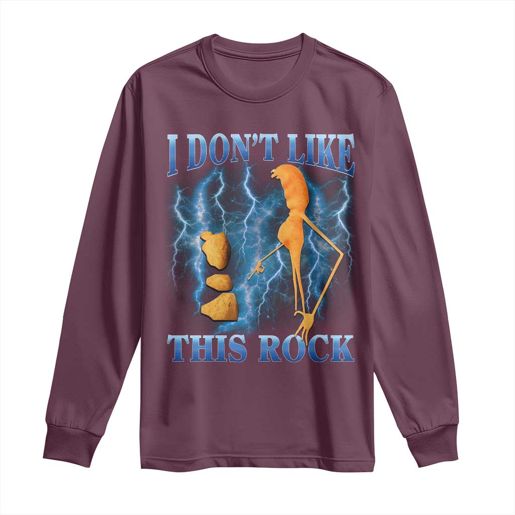 Funny Christmas Marcus The Worm Long Sleeve Shirt I Don't Like This Rock Brain Rot TS10 Maroon Print Your Wear