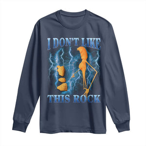 Funny Christmas Marcus The Worm Long Sleeve Shirt I Don't Like This Rock Brain Rot TS10 Navy Print Your Wear