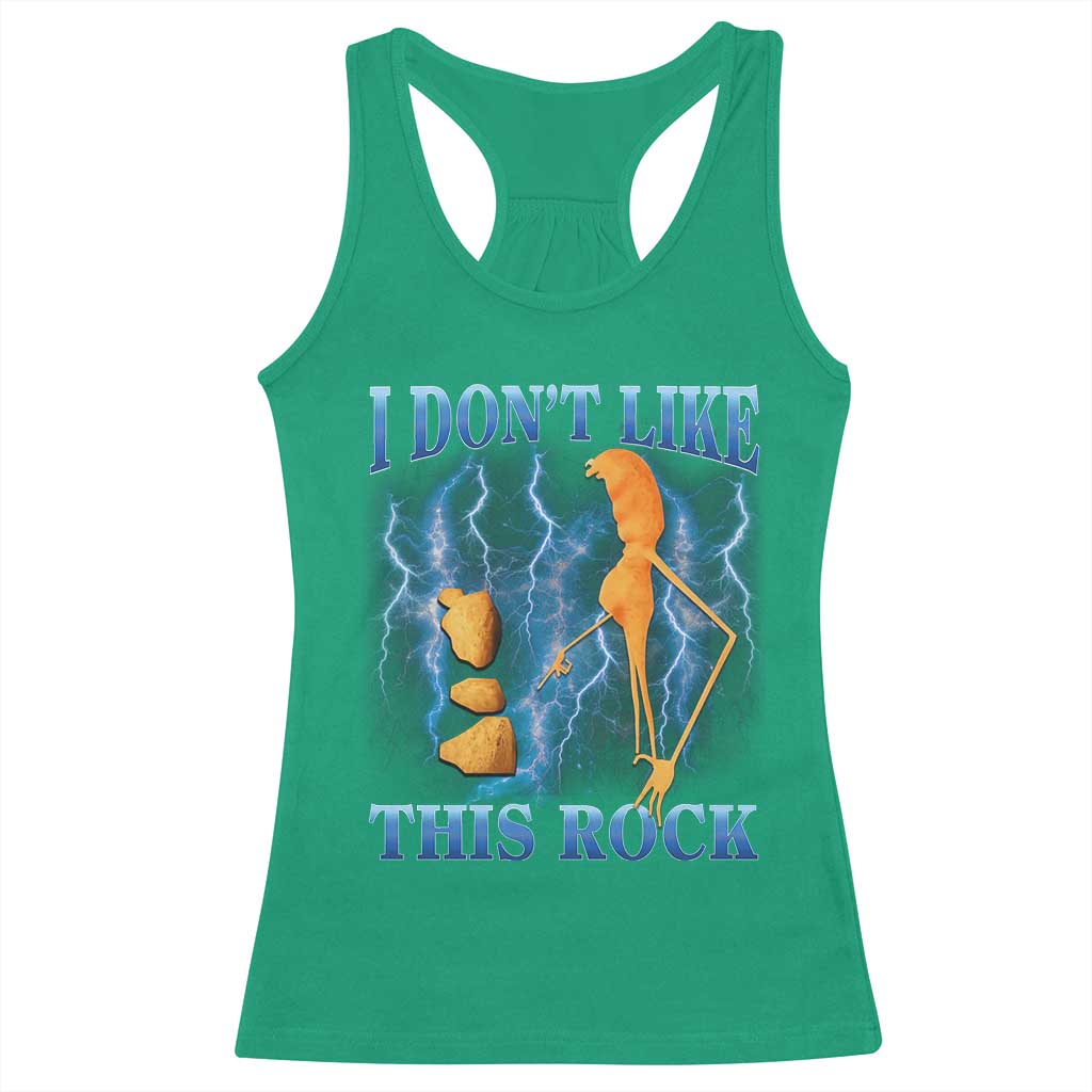 Funny Christmas Marcus The Worm Racerback Tank Top I Don't Like This Rock Brain Rot TS10 Irish Green Print Your Wear