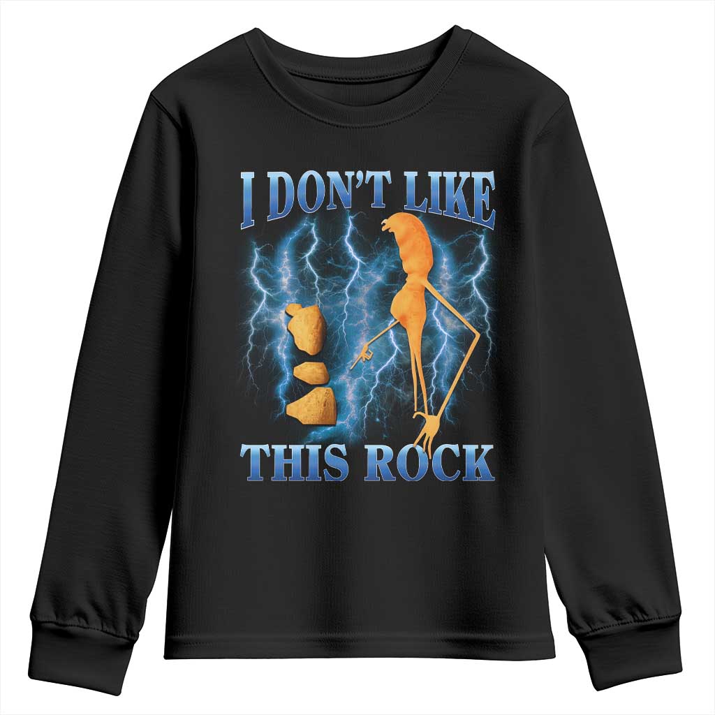 Funny Christmas Marcus The Worm Youth Sweatshirt I Don't Like This Rock Brain Rot TS10 Black Print Your Wear