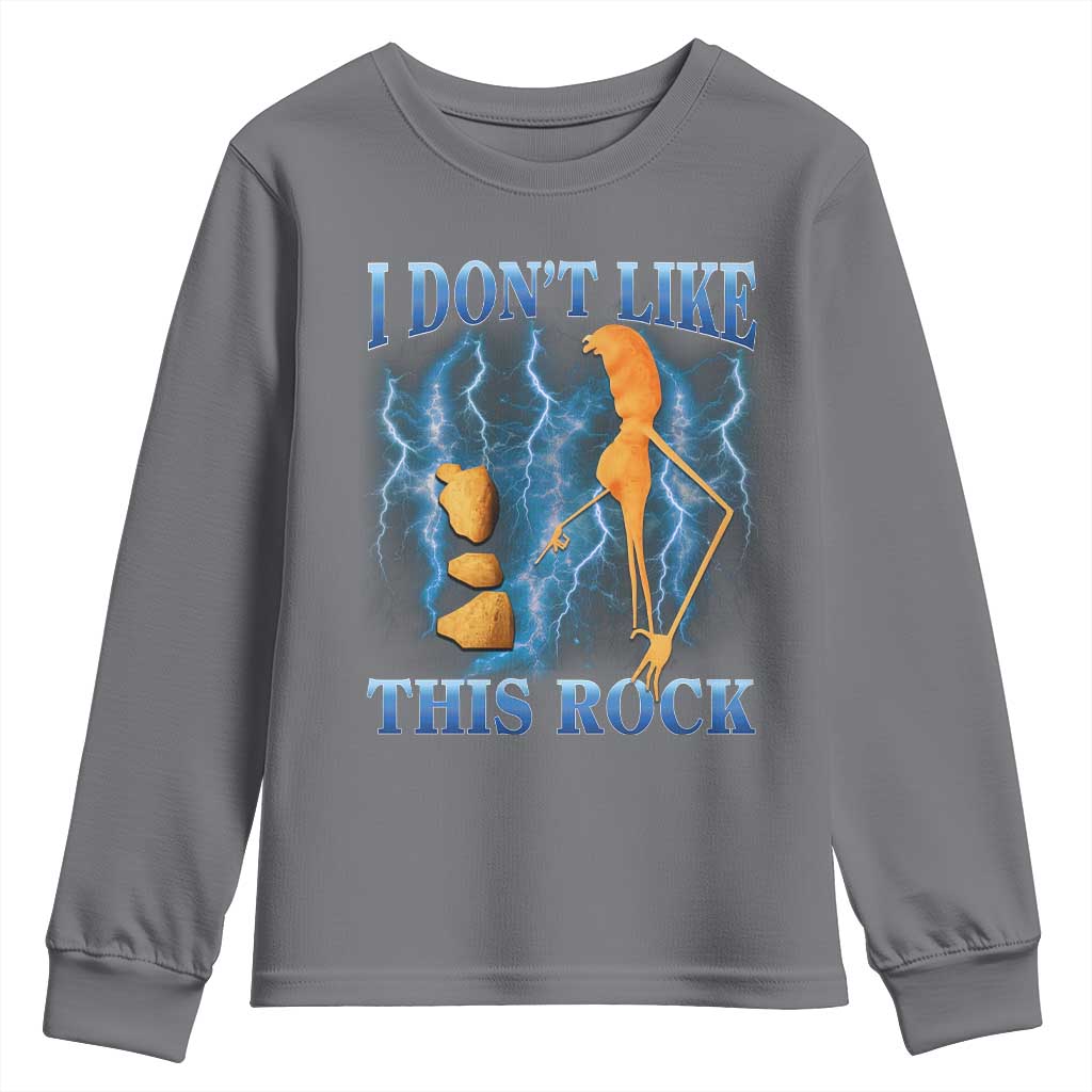 Funny Christmas Marcus The Worm Youth Sweatshirt I Don't Like This Rock Brain Rot TS10 Charcoal Print Your Wear
