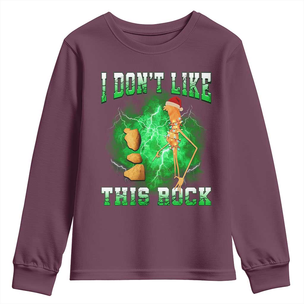 Funny Marcus The Worm Youth Sweatshirt I Don't Like This Rock Brain Rot TS10 Maroon Print Your Wear