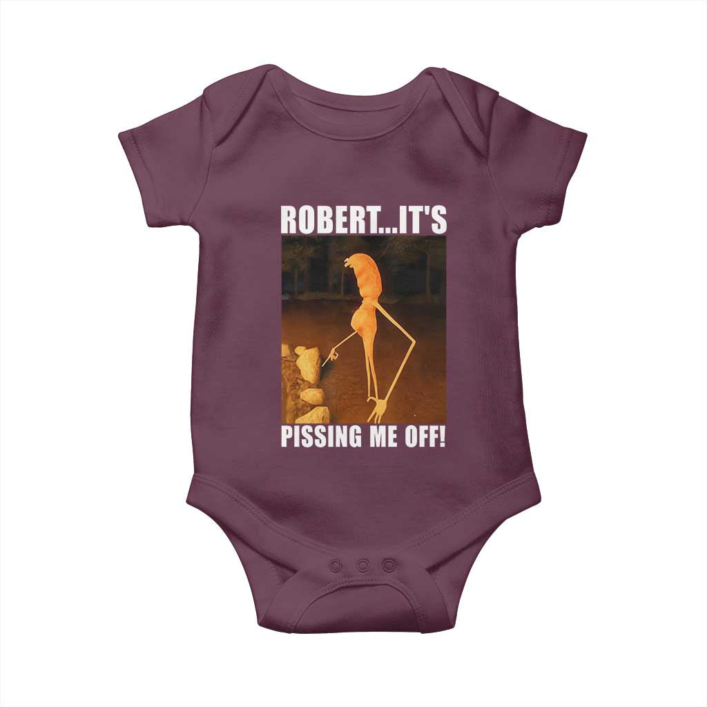 Marcus The Worm Meme Baby Onesie Robert Its Pissing Me Off TS10 Maroon Print Your Wear