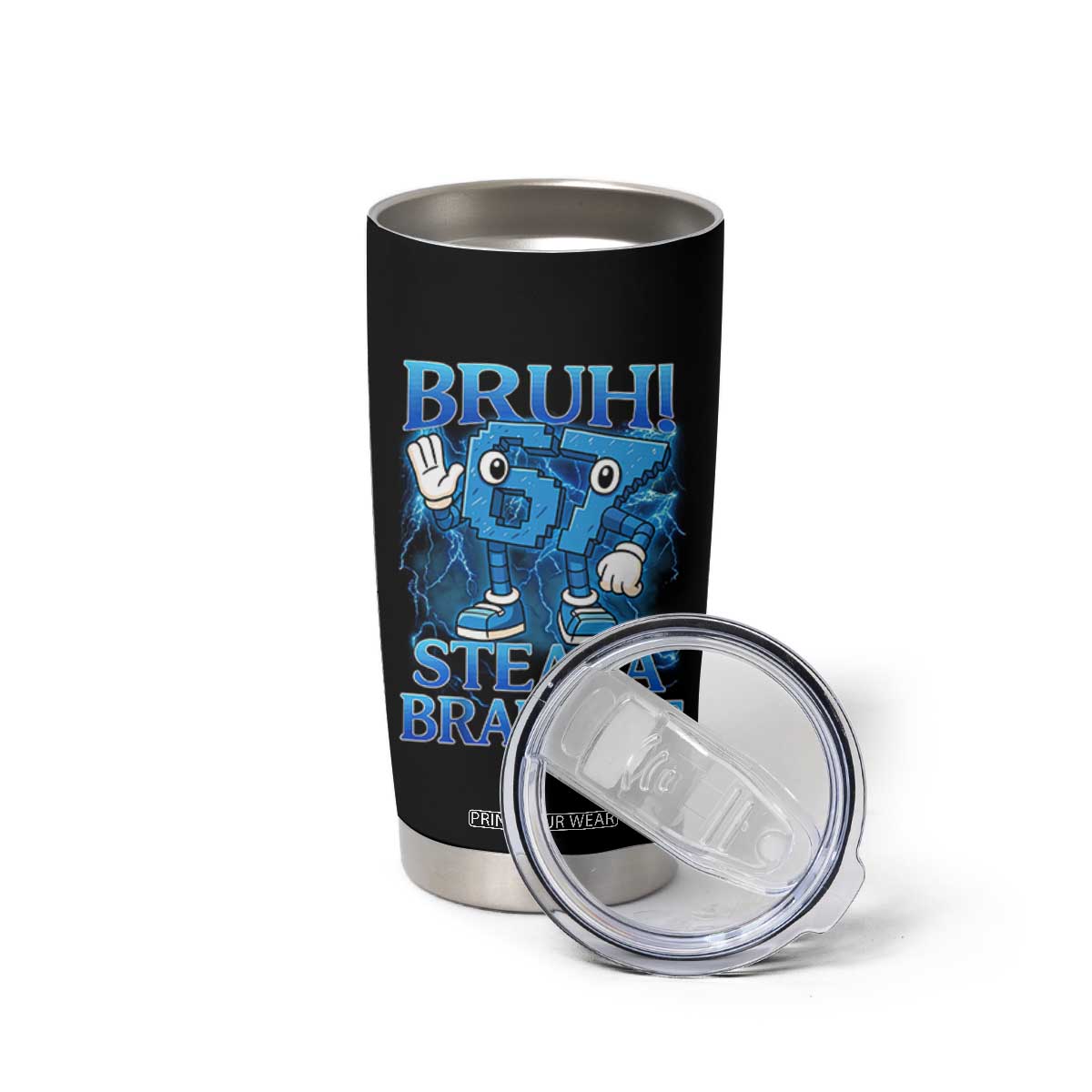 Bruh 6 7 Steal a Brainrot Tumbler Cup 6-7 Funny Brainrot Meme Six Seven Bootleg TS10 Print Your Wear