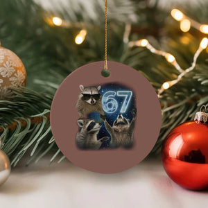 Funny 67 Raccoon Meme Ceramic Ornament Howling at The Moon Funny Six Seven Weird Cursed TS10 1pc Mocha Print Your Wear