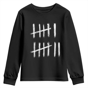Funny Six Seven 67 Meme Youth Sweatshirt Tally Marks 6 7 Numbers Gen Alpha Slang TS10 Black Print Your Wear